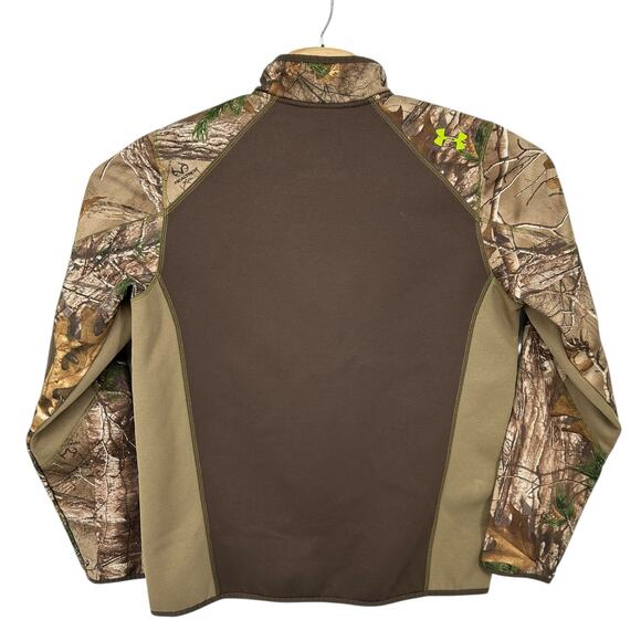 Men's M Under Armour Scent Control Realtree Camo half 1/2 zip fleece jacket - Picture 6 of 8